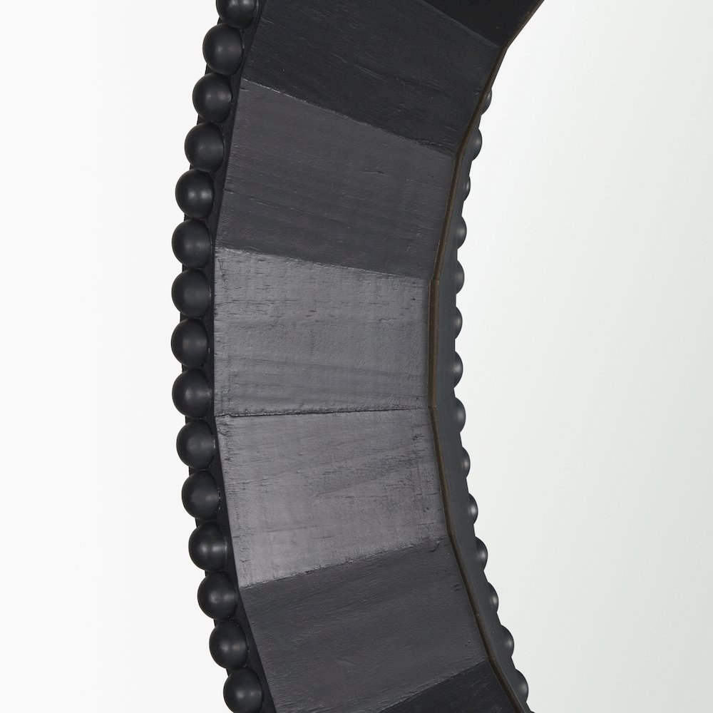 Ranela Black Beaded Wooden Wall Mirror. Picture 5