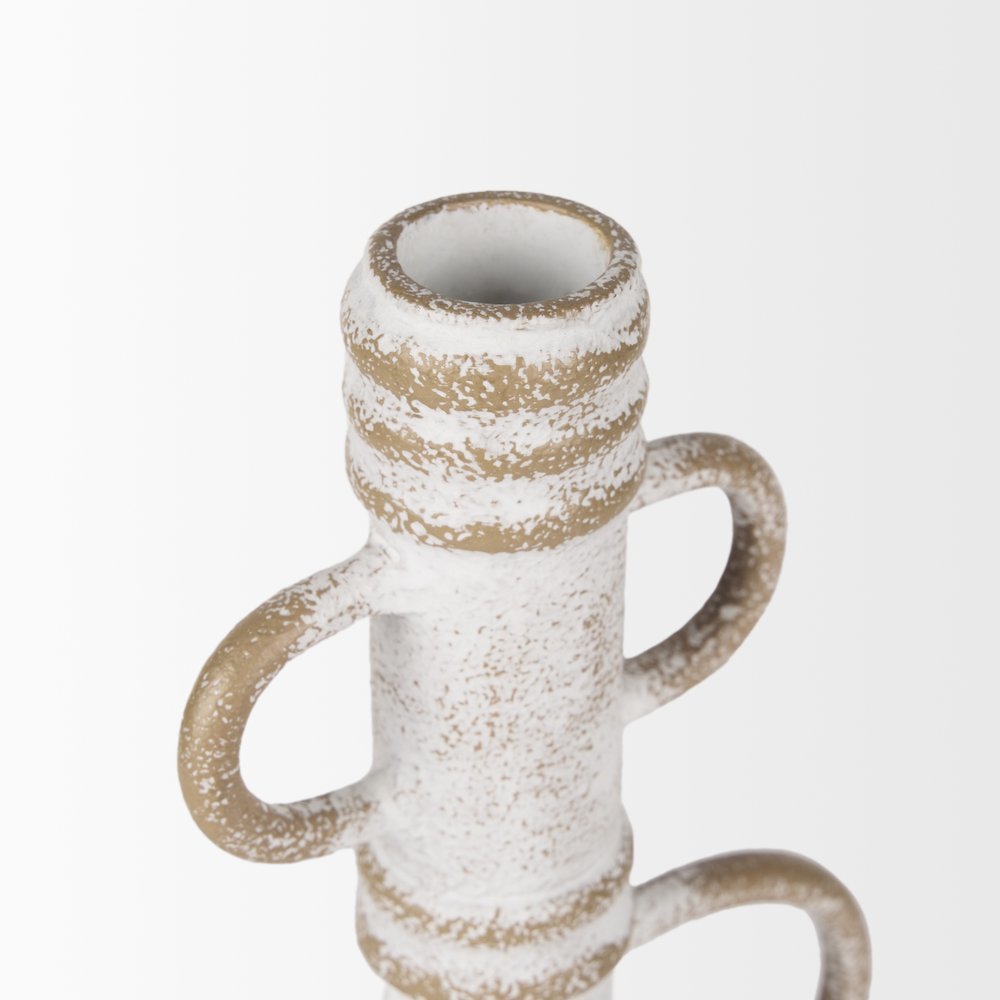 Ziva Large Distressed White Metal Sculptural Object. Picture 4