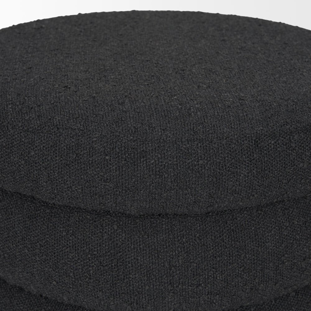 Elise Black Boucle Upholstered Storage Ottoman. Picture 5
