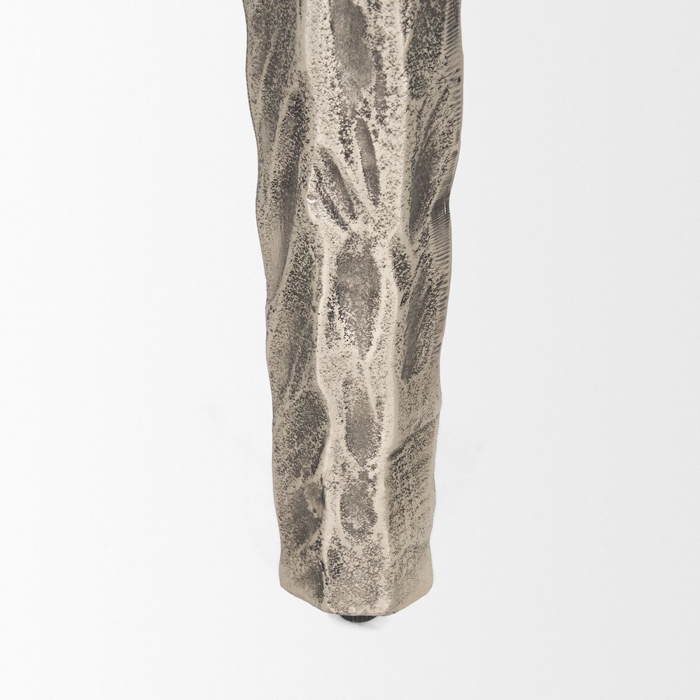 Randy Textured Silver Nickel Cast Aluminum Metal Accent Table. Picture 5
