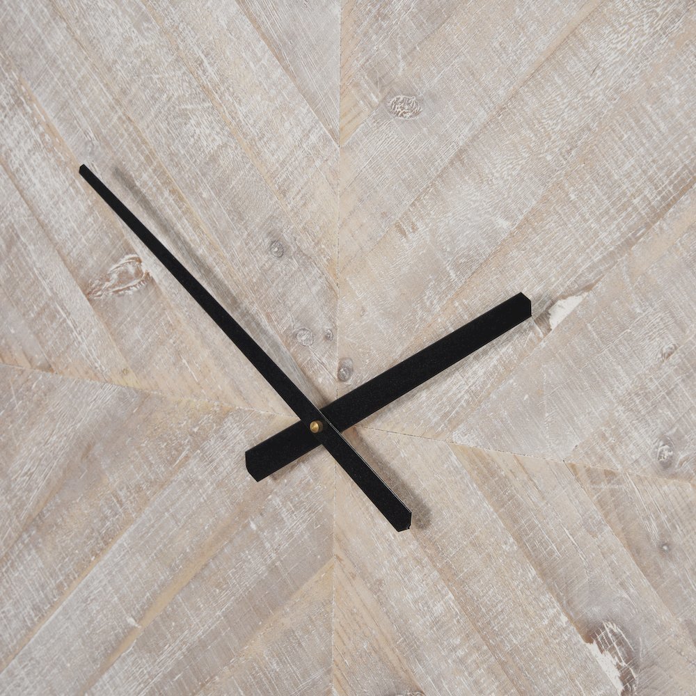 Rani Matte Black Metal w/ Wood Wall Clock. Picture 5
