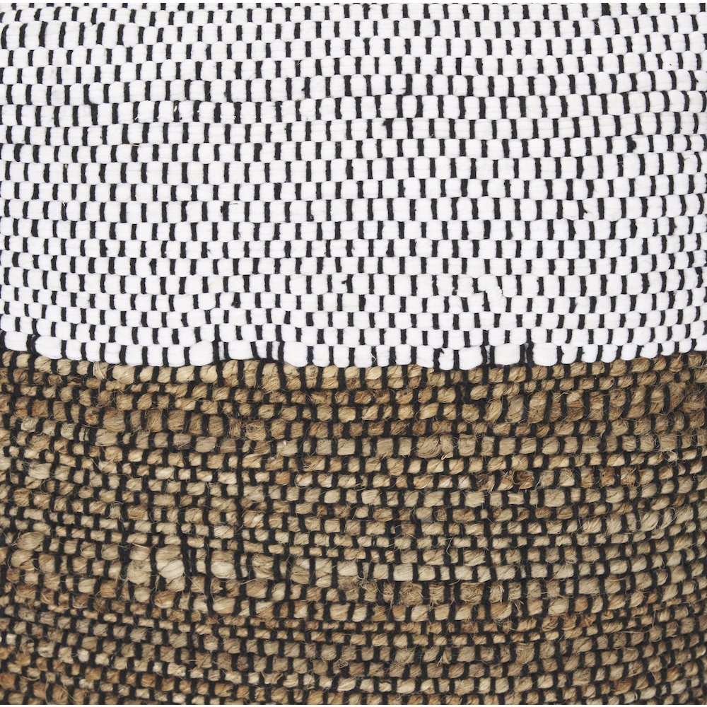 Samiya Jute w/ White Cotton Pouf. Picture 5