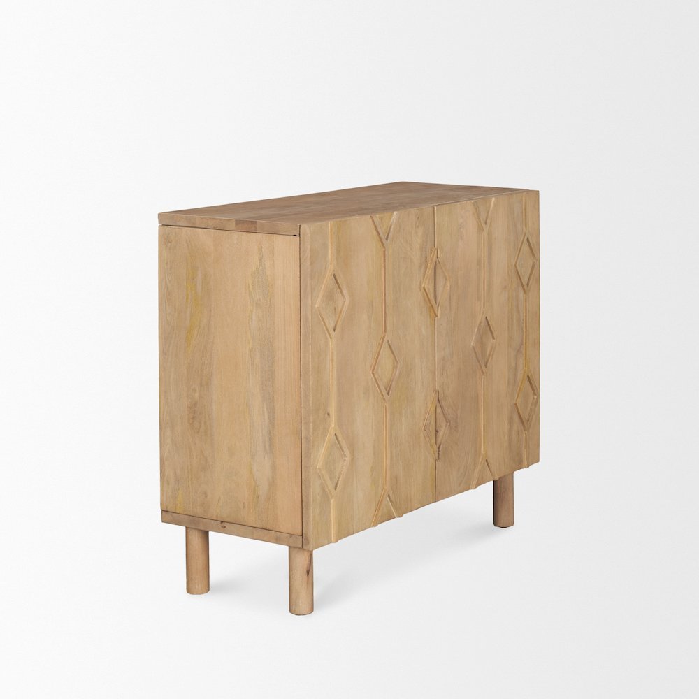 Heera Light Brown Diamond Motif w/ Shelf Accent Cabinet. Picture 4