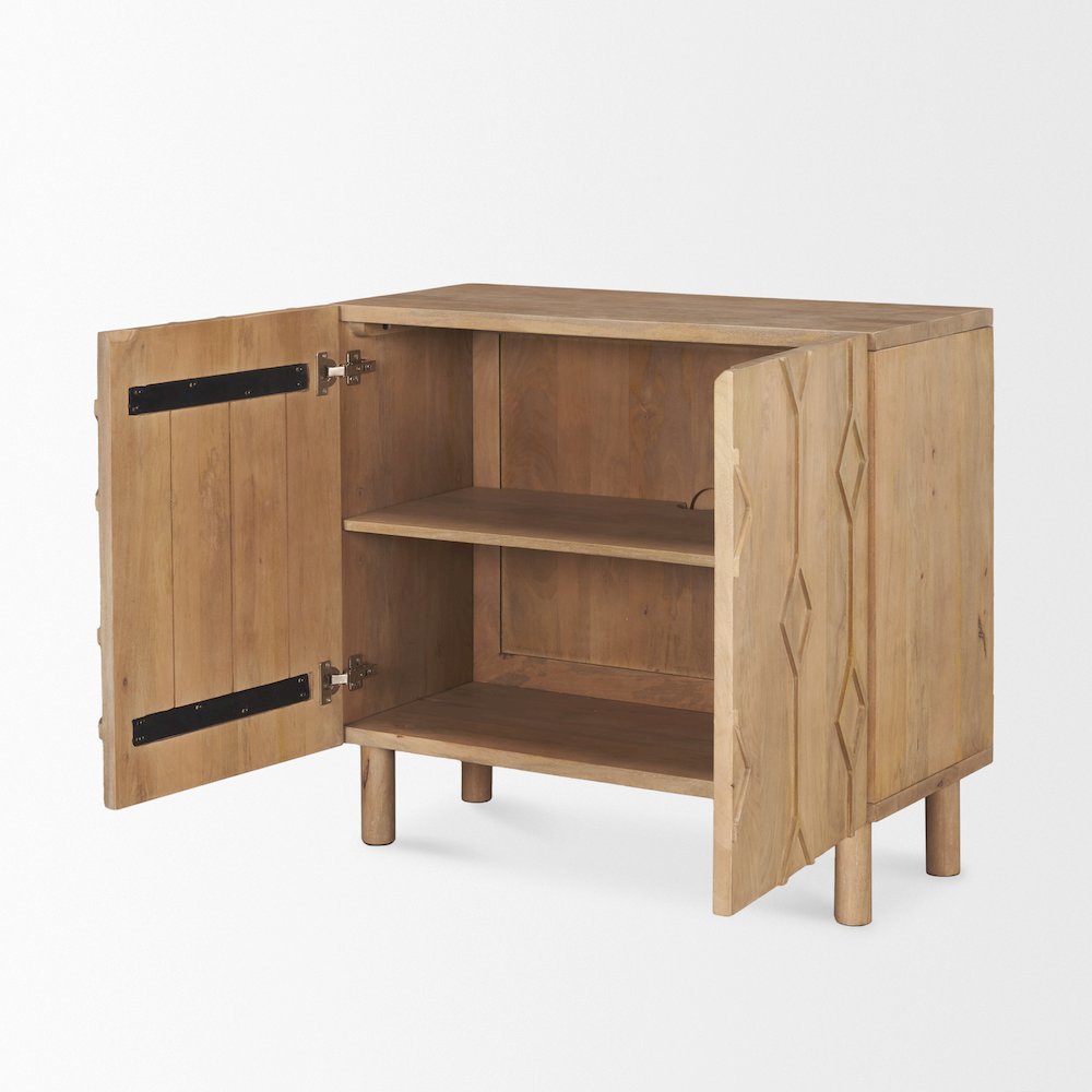 Heera Light Brown Diamond Motif w/ Shelf Accent Cabinet. Picture 5