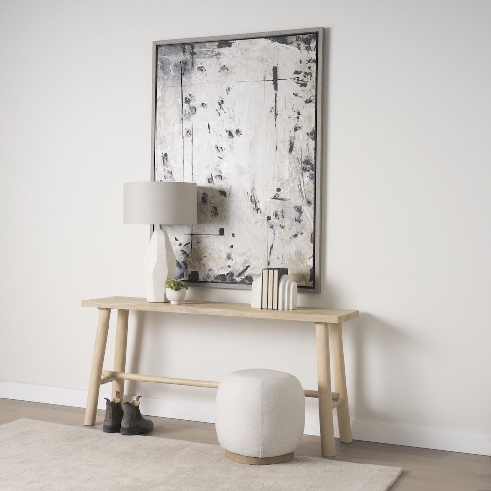 Piven White w/Antiqued Wash Textured Ceramic Table Lamp. Picture 2