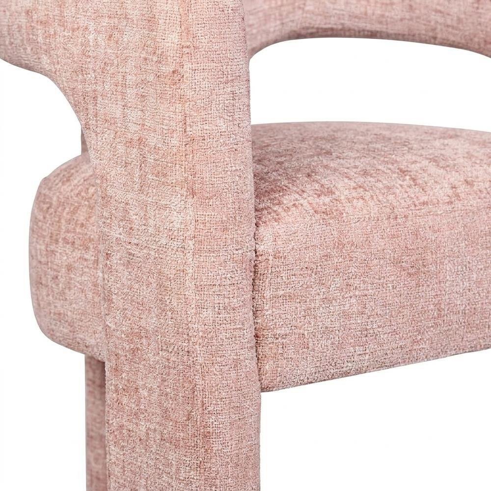 Jacquard Sculpture Accent Chair for Living Room or Bedroom, Pink. Picture 7