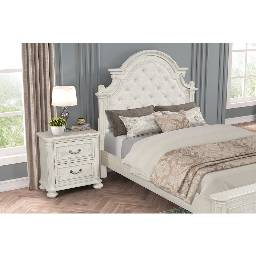 Ennesley Gray Wood Upholstered Panel Bed, Full Size. Picture 8