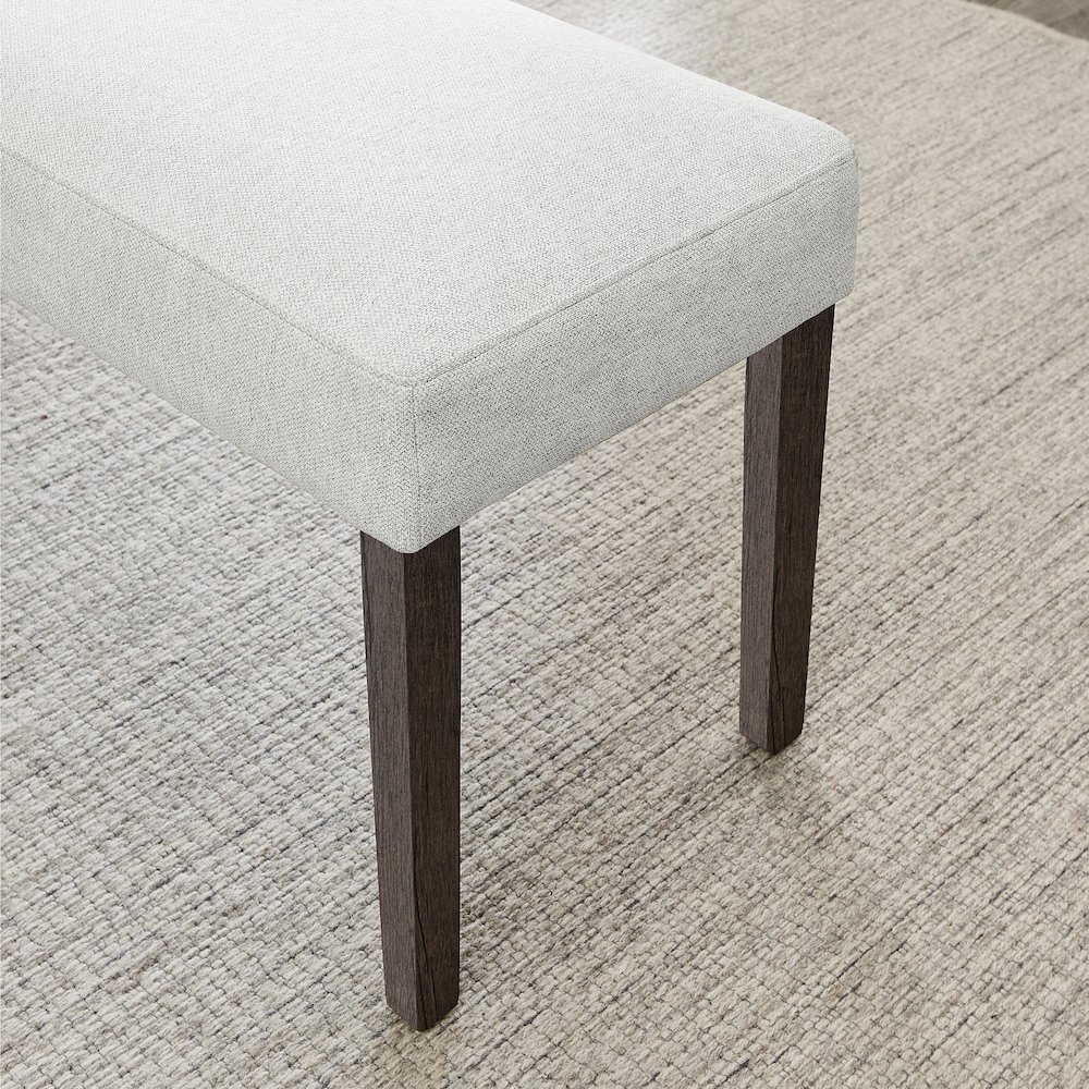 Sorlen Contemporary Upholstered Dining Bench, Gray. Picture 8