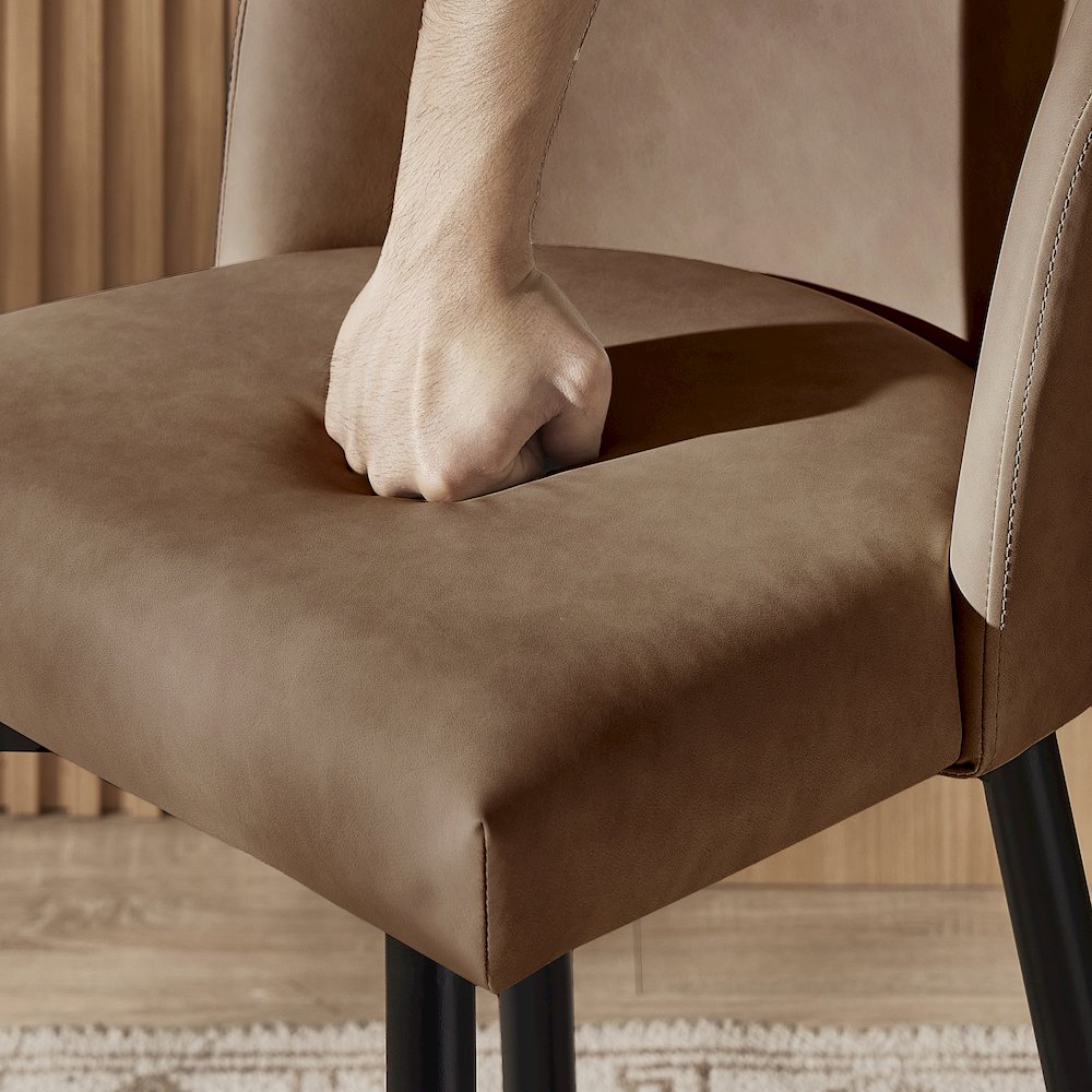 Rhythm Upholstered Counter Height Stool, 360° Swivel, Set of 2, Brown. Picture 7