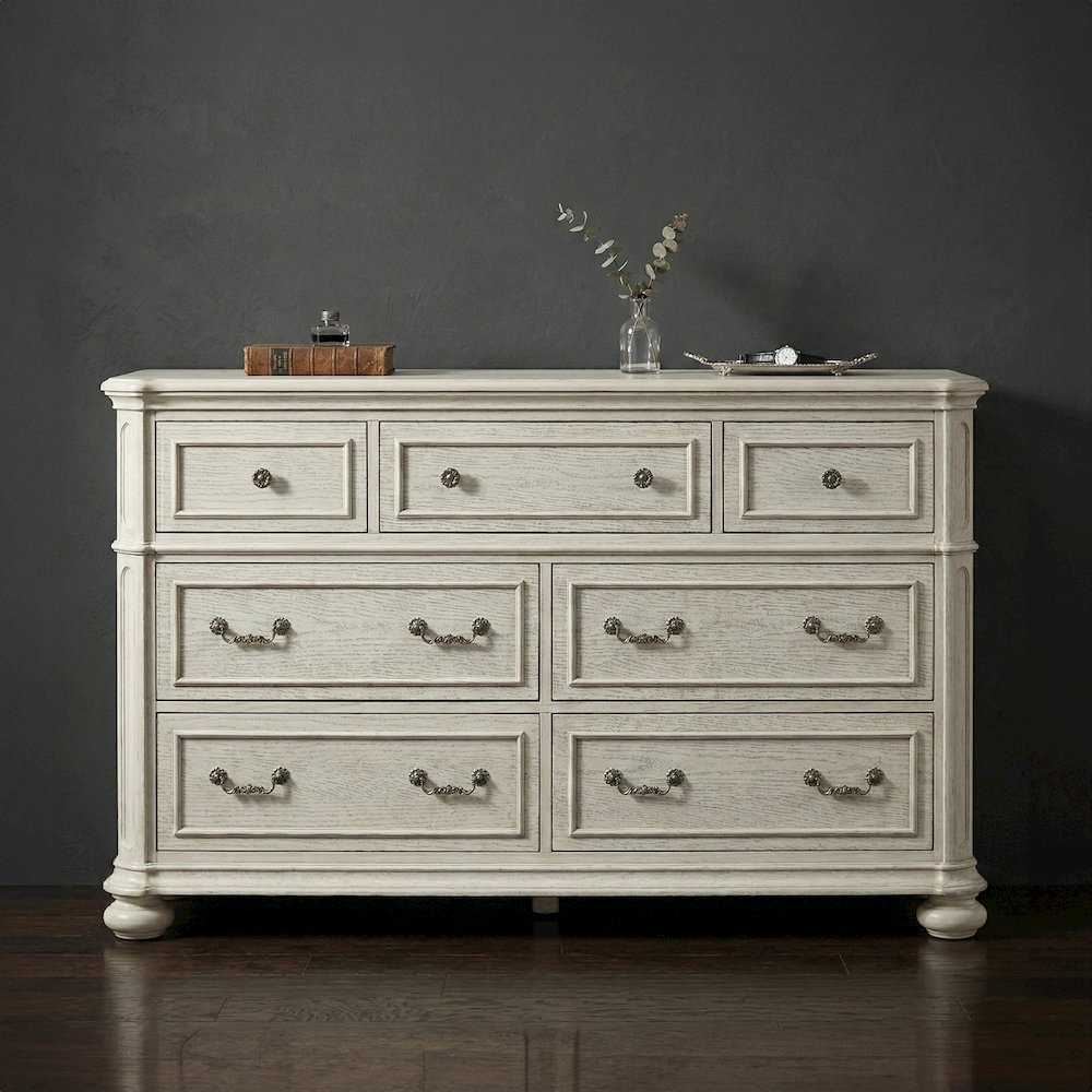 Nelson 7-Drawer Bedroom Dresser, Antique White. Picture 5