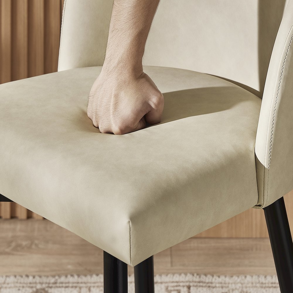 Rhythm Upholstered Counter Height Stool, 360° Swivel, Set of 2, Beige. Picture 7