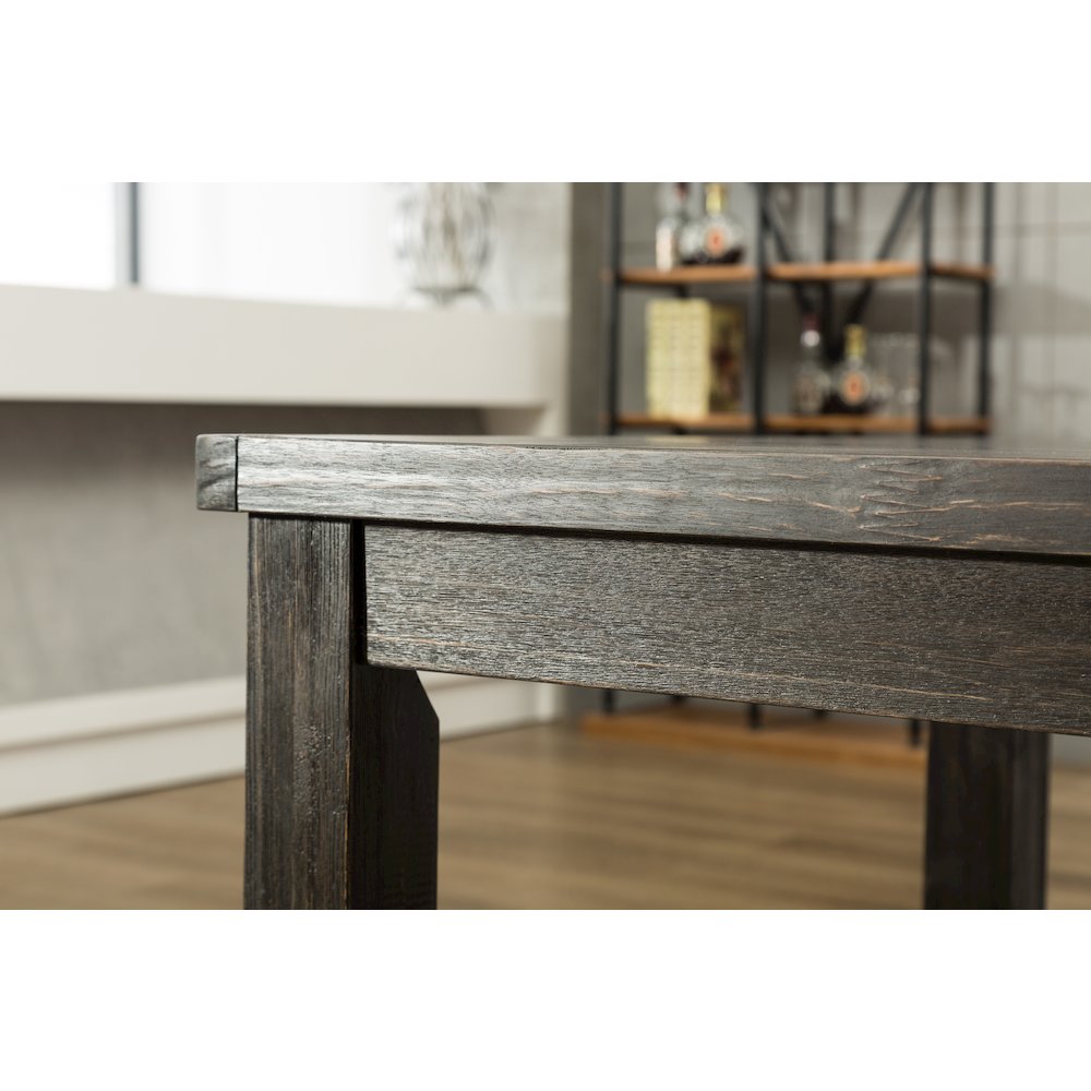 Leviton Antique Black Finished Wood Dining Set, Table with Four Chair, Purple. Picture 10