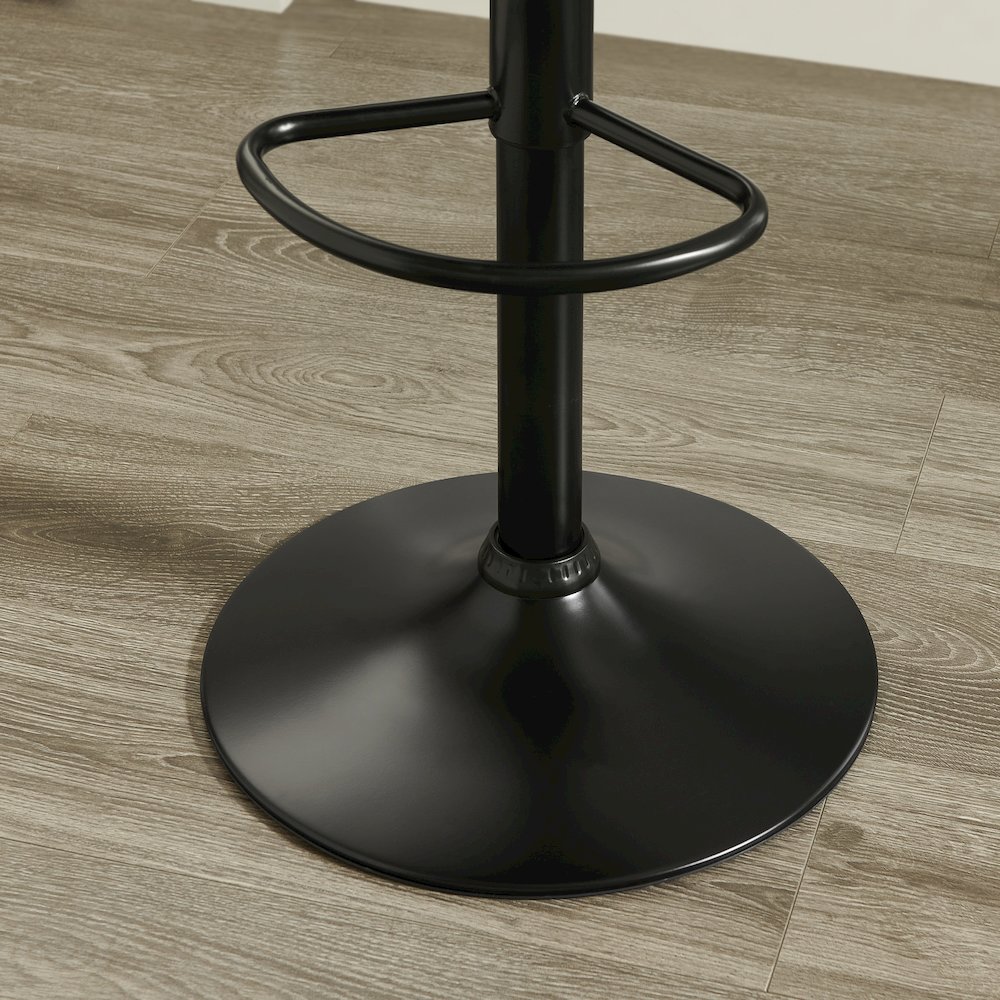 Kovyn Contemporary Adjustable Barstool with Faux Leather Swivel Seats, Set of 2. Picture 7