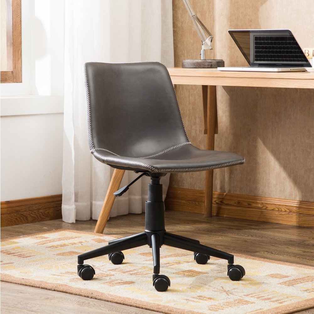 Cesena Faux Leather 360 Swivel Air Lift Office Chair, Antique Gray. Picture 2