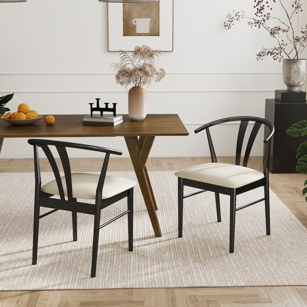 Lavin Wishbone Dining Chairs, Set of 2, Black. Picture 2