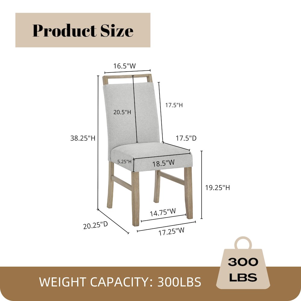 Zelalle 6-PC Dining Set, Table, 4 Chairs, and Bench, White Wired-Brushed Finish. Picture 14