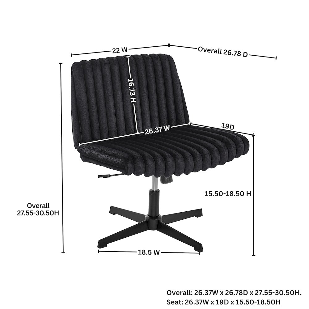 Blynn Adjustable Swivel Criss Cross Chair, Office Chair Vanity Chair. Picture 10