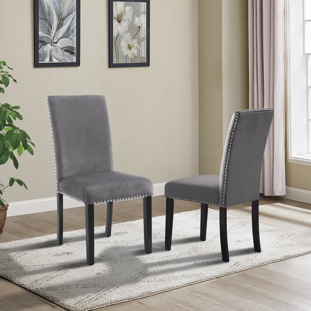 Ashzo 6-Pc Dining Set, Hairpin Dining Table with 4 Chairs and Bench, Gray. Picture 12