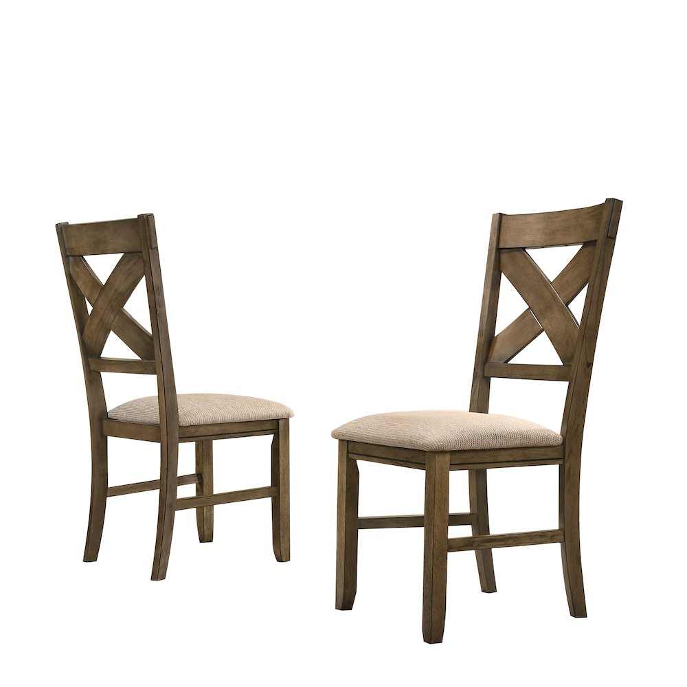 Raven Wood Fabric Upholstered Dining Chair Set of 2. Picture 1