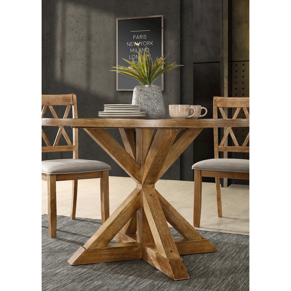 Windvale Cross-Buck Wood 5-Pc Dining Set. Picture 5