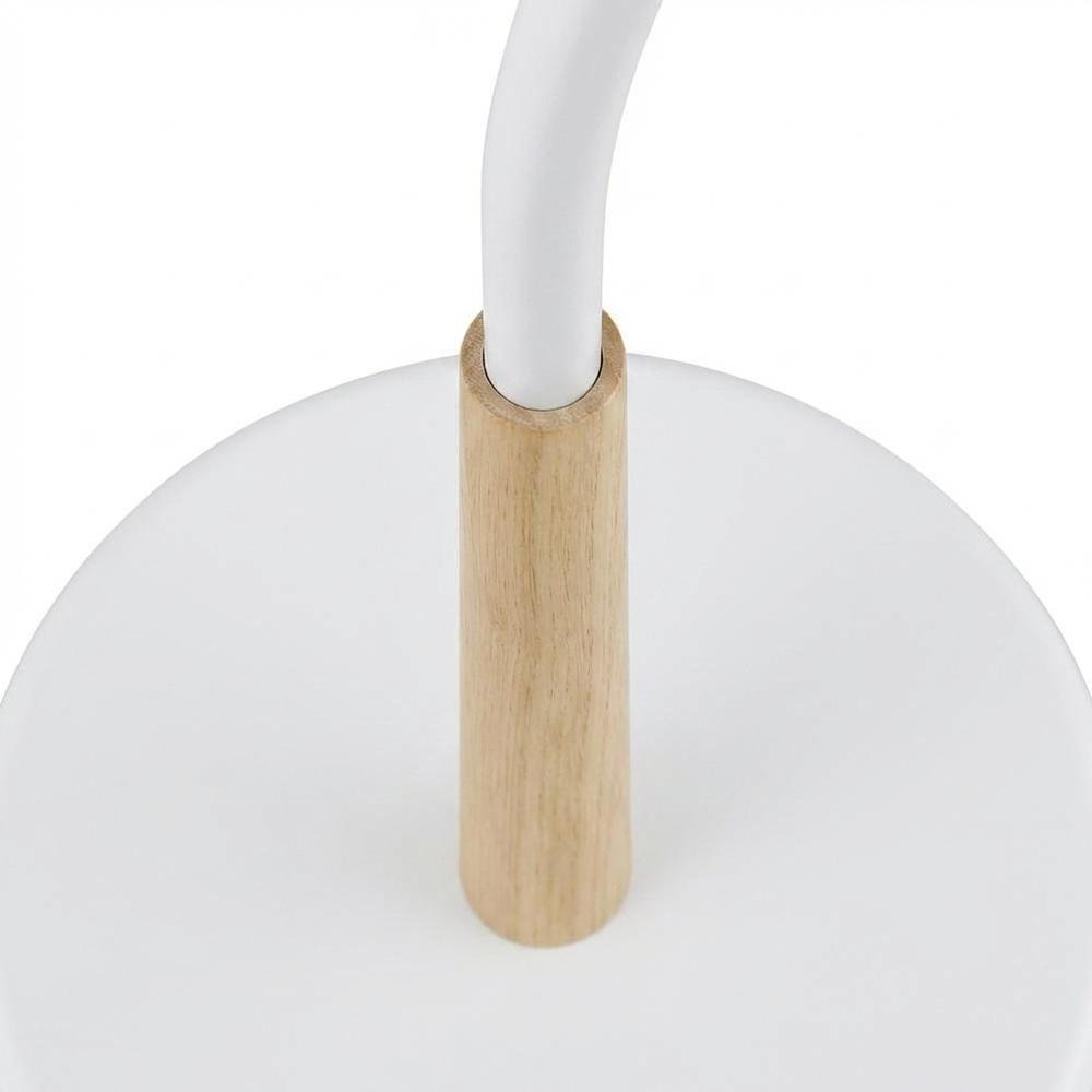 White Metal Oak Standing Coat Rack, Free Standing Hooks, Modern Design. Picture 5