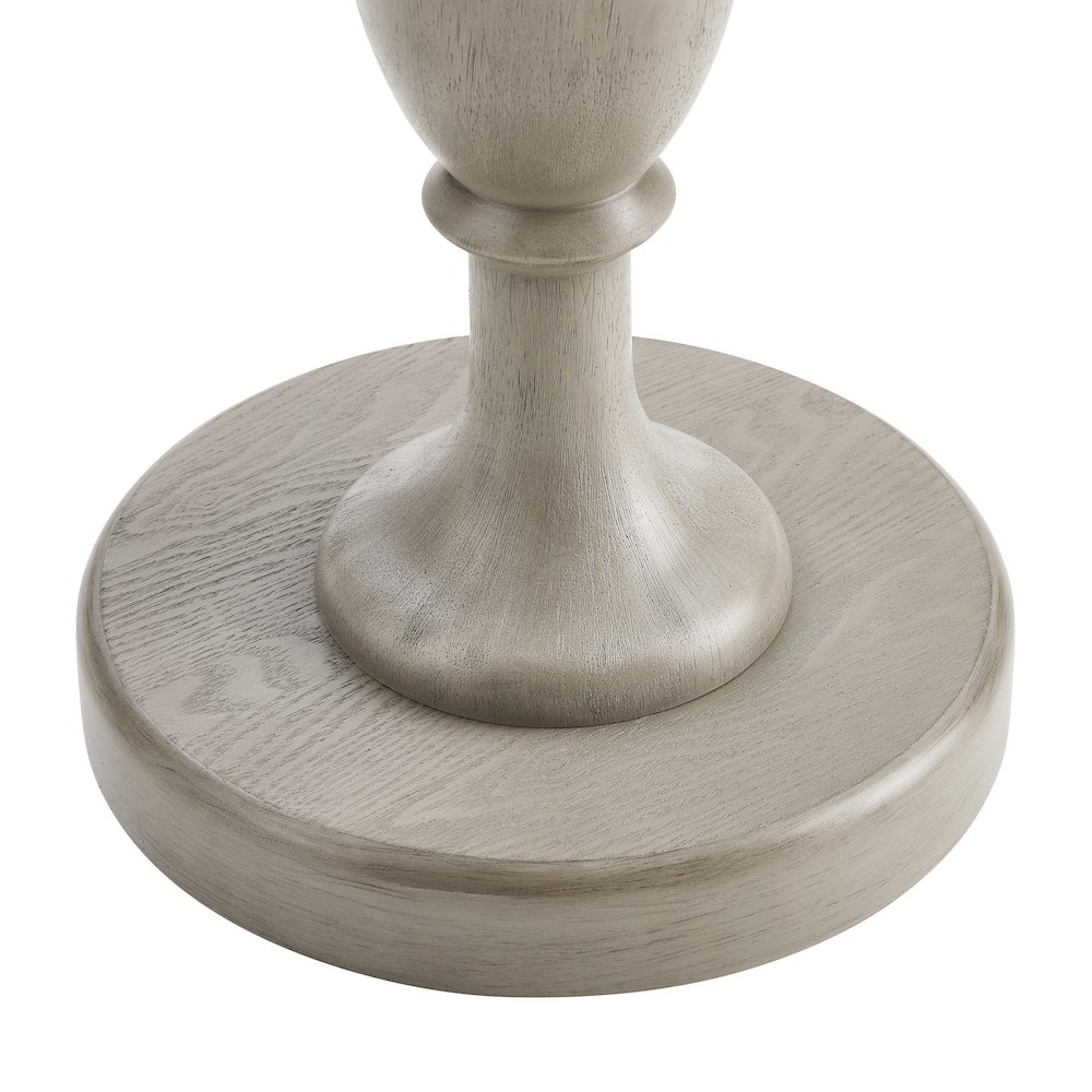 Solmere 22" Round Wood Pedestal End Table, Gray. Picture 7