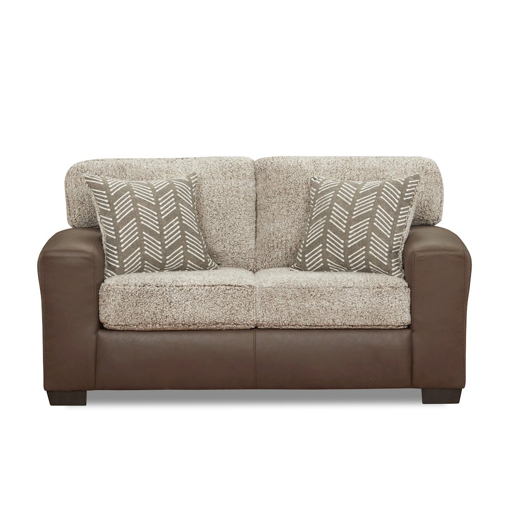 Marvella 2-Piece Living Room Sofa and Loveseat Set, Chocolate Faux Leather. Picture 12