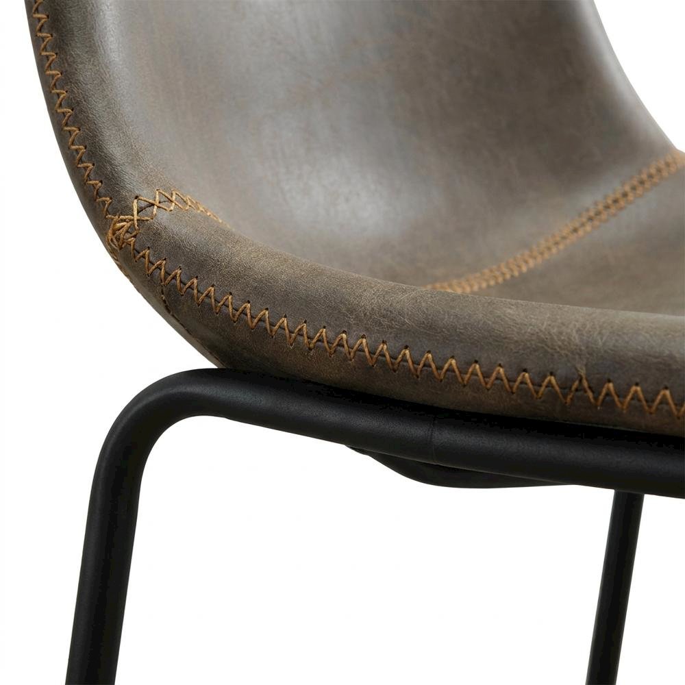 Antique Brown PU Leather Counter Height Stools Set of 2 with Stylish Design. Picture 7