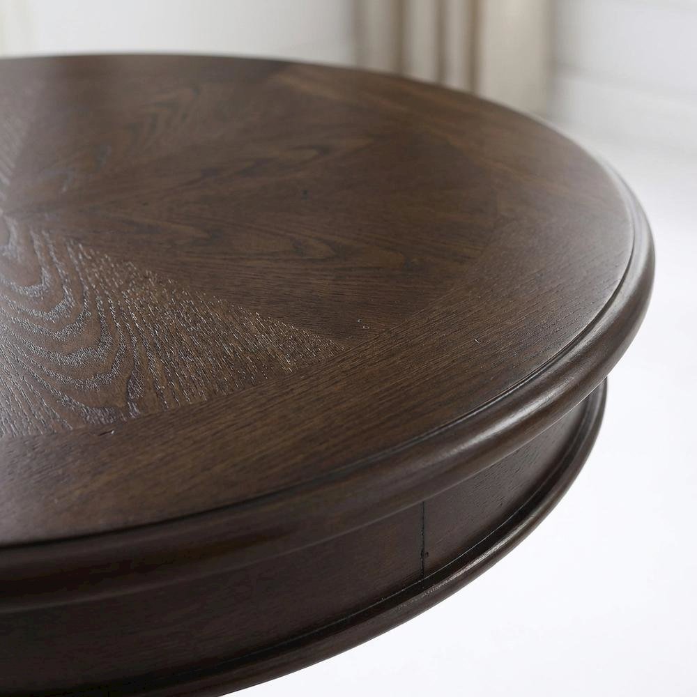 Espresso, Pedestal Table, Pedestal Base, Quality Build. Picture 6