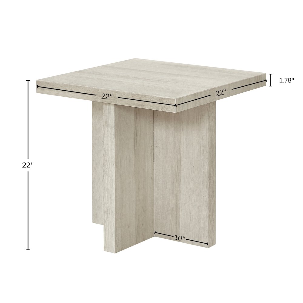 Mchome Square End Table, Nightstand, White Finish. Picture 9