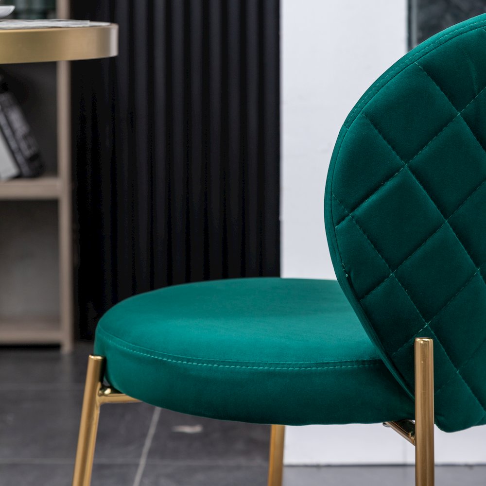 Amoa Contemporary Velvet Upholstery Dining Chair, Green, Set of 2. Picture 8