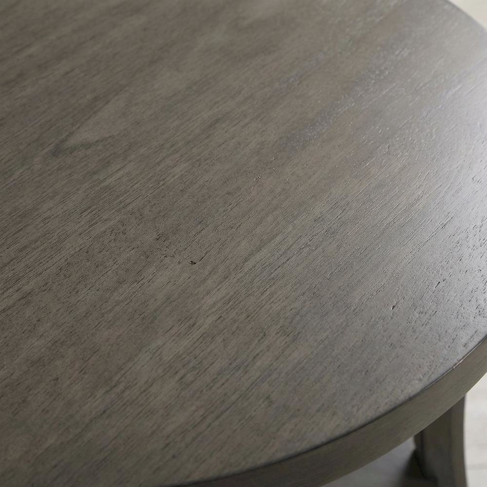 Gray oval end table with modern design and durable construction. Picture 5