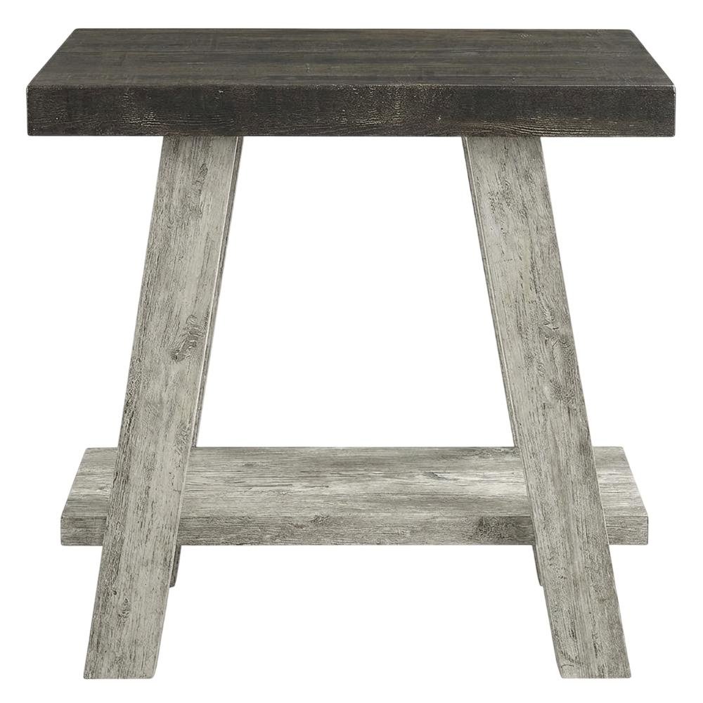 Brown, Side Table, Open Shelf, Quality Build, Durable Wood Frame. Picture 4
