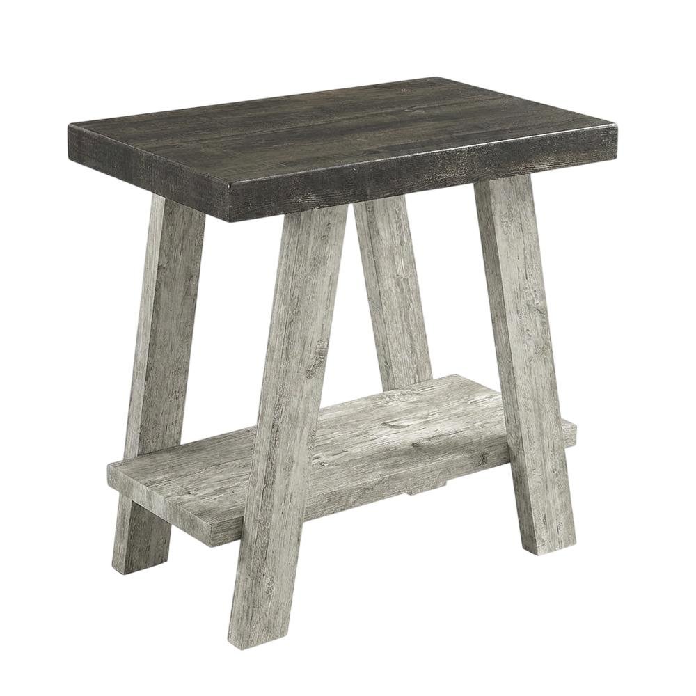 Brown, Side Table, Open Shelf, Quality Build, Durable Wood Frame. Picture 1