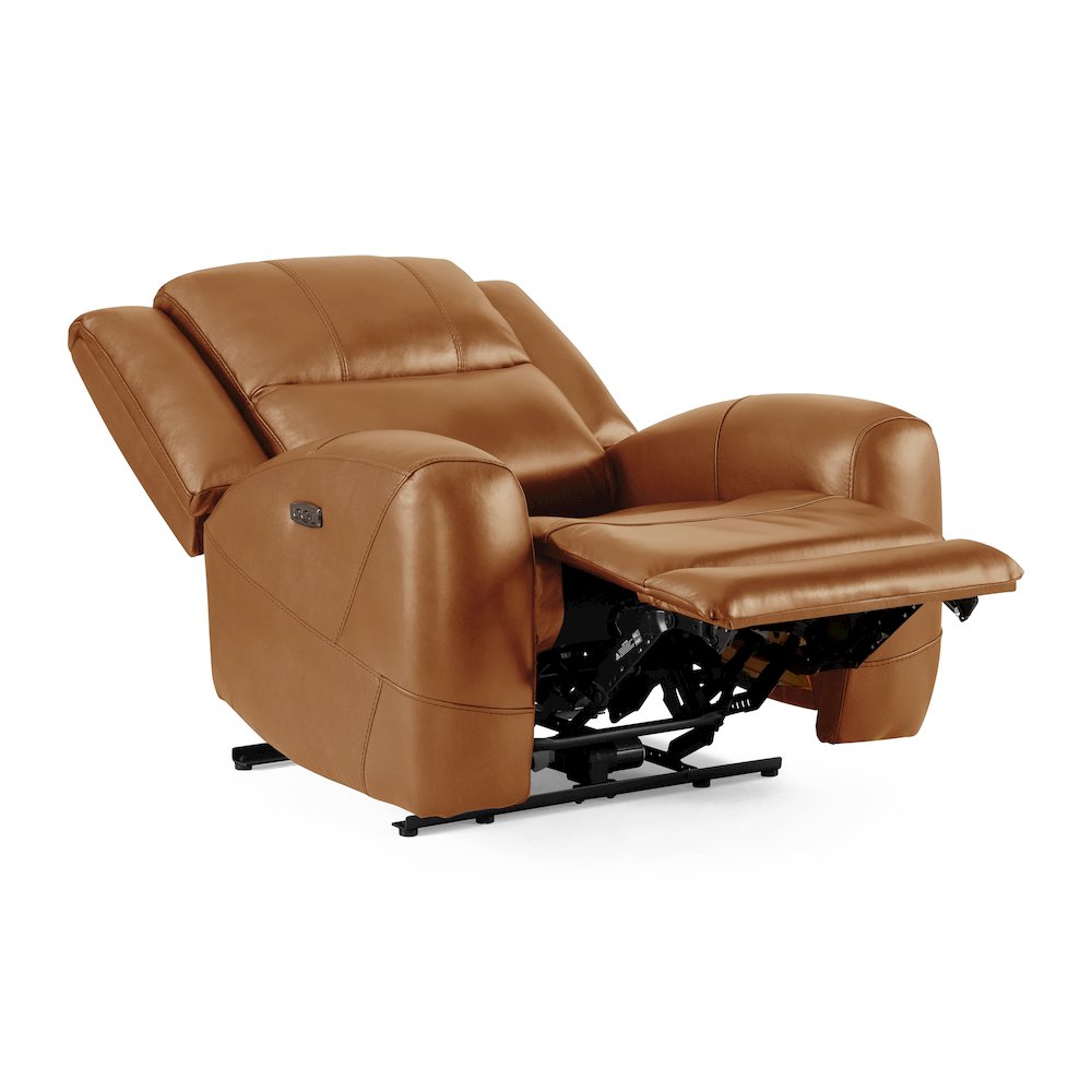 Cozura Leather Power Recliner, Silverado Butternut. Picture 7