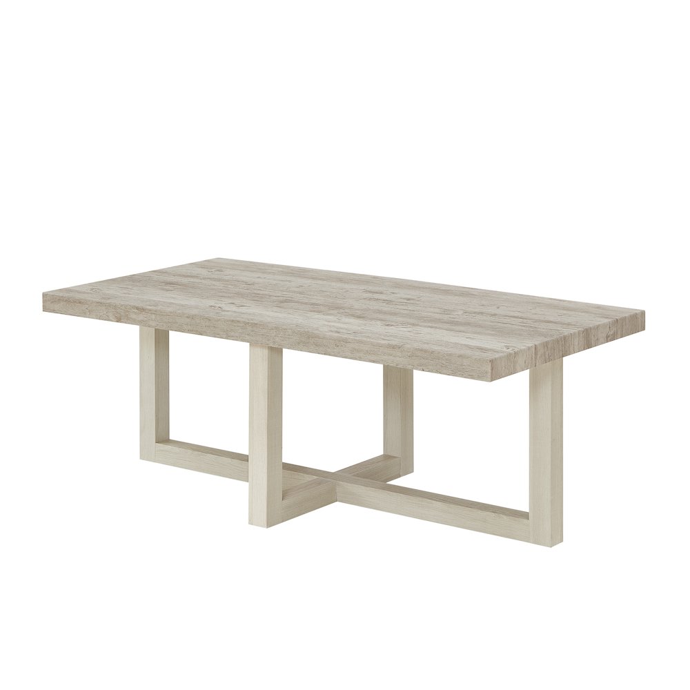 Luno Contemporary Coffee Table, Weathered Gray and Beige. Picture 1