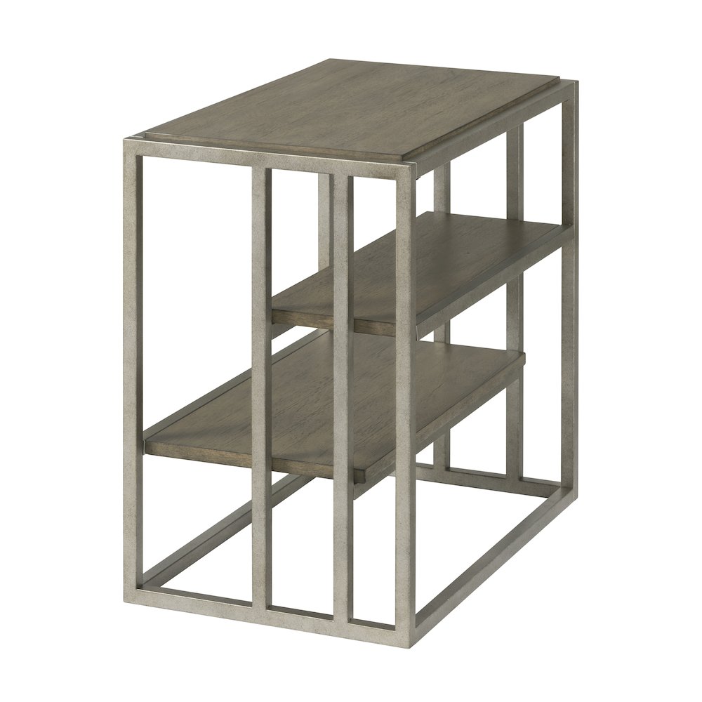 Padena 3Pc Metal Frame Wood Living Room Coffee Table and 2 Chairside Tables Set. Picture 9