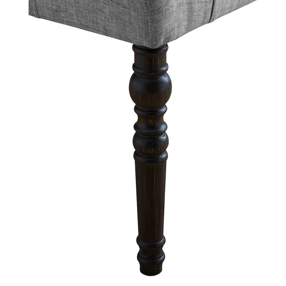 Leviton Urban Style Dark Wash Wood Dining Set: Table, 4 Chairs and Bench, Gray. Picture 10