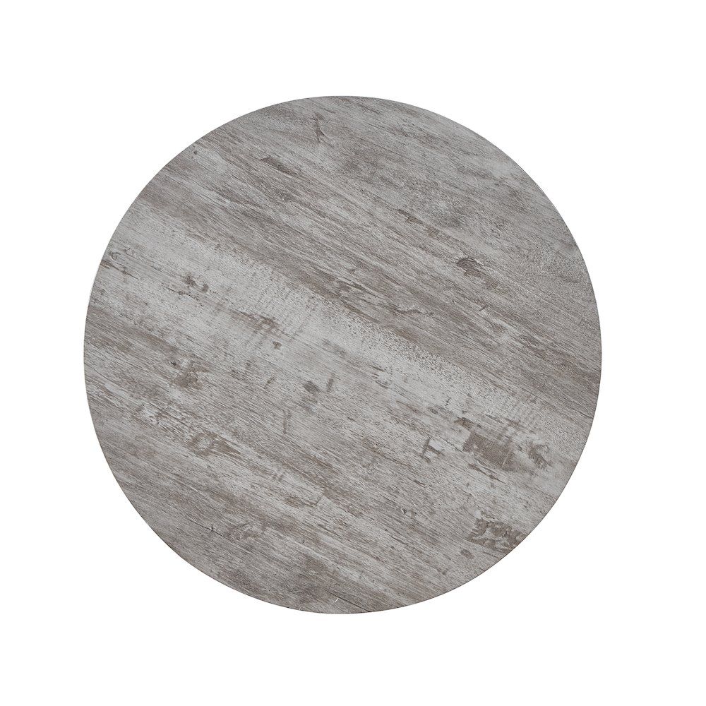 Elysian Contemporary Round End Table with Shelf, Gray. Picture 2