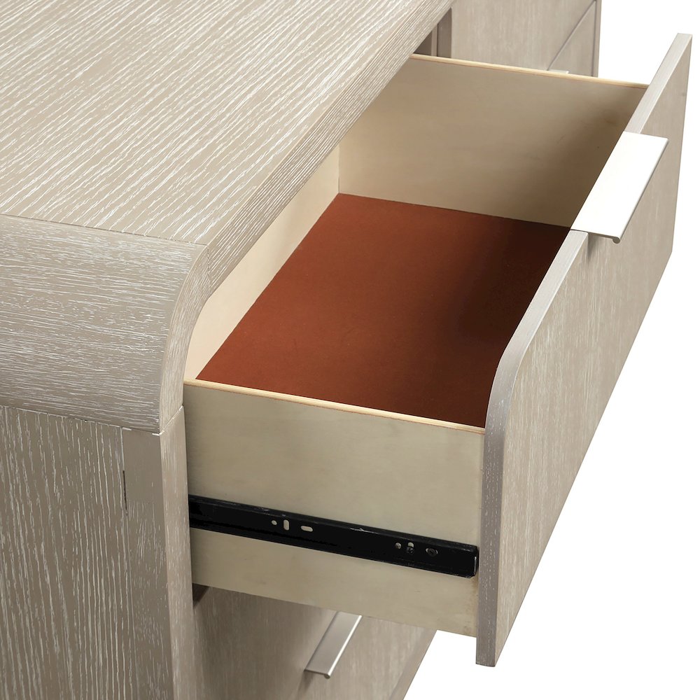 Tavari Contemporary 6-Drawer Wood Dresser with Mirror, Light Gray. Picture 8