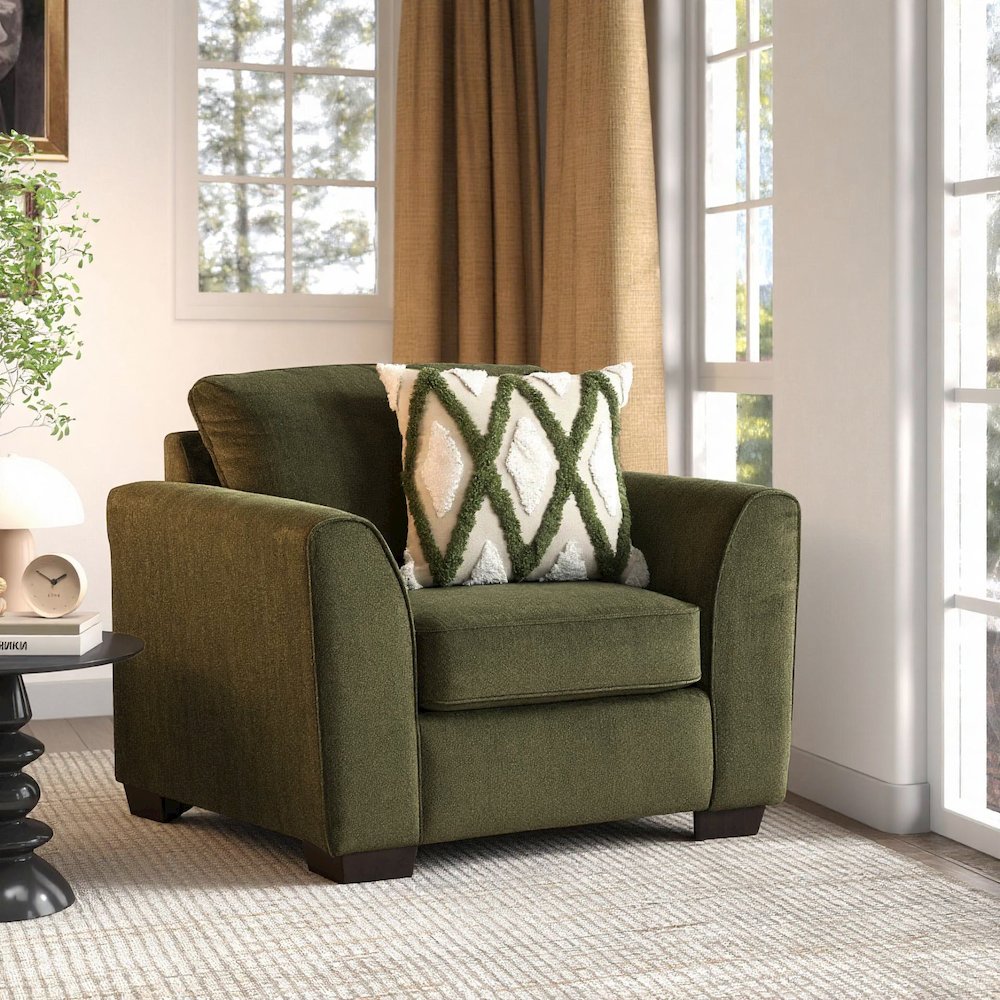 Marvella 3-PC Living Room Set, Sofa, Chair, and Ottoman with Chenille Upholstery. Picture 10