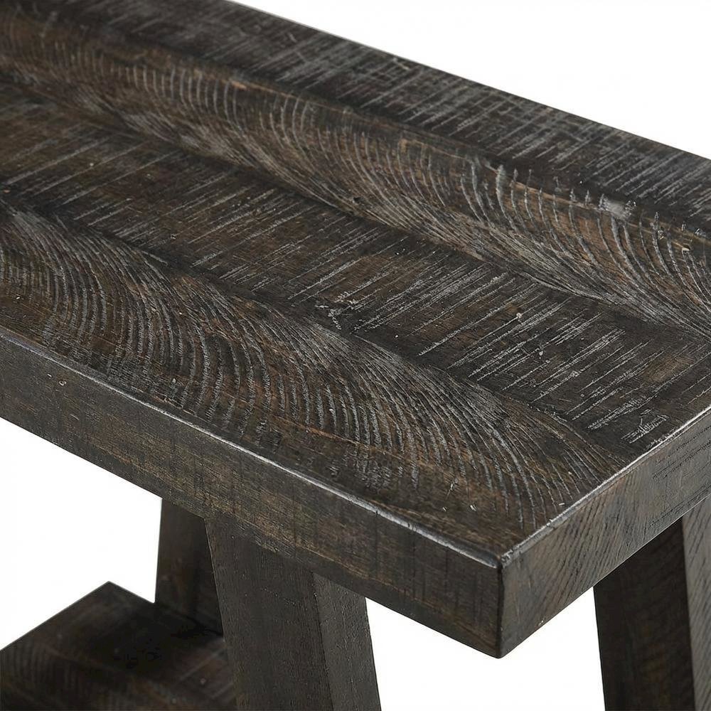 Brown, Side Table, Open Shelf, Quality Build, Durable Wood Frame. Picture 6