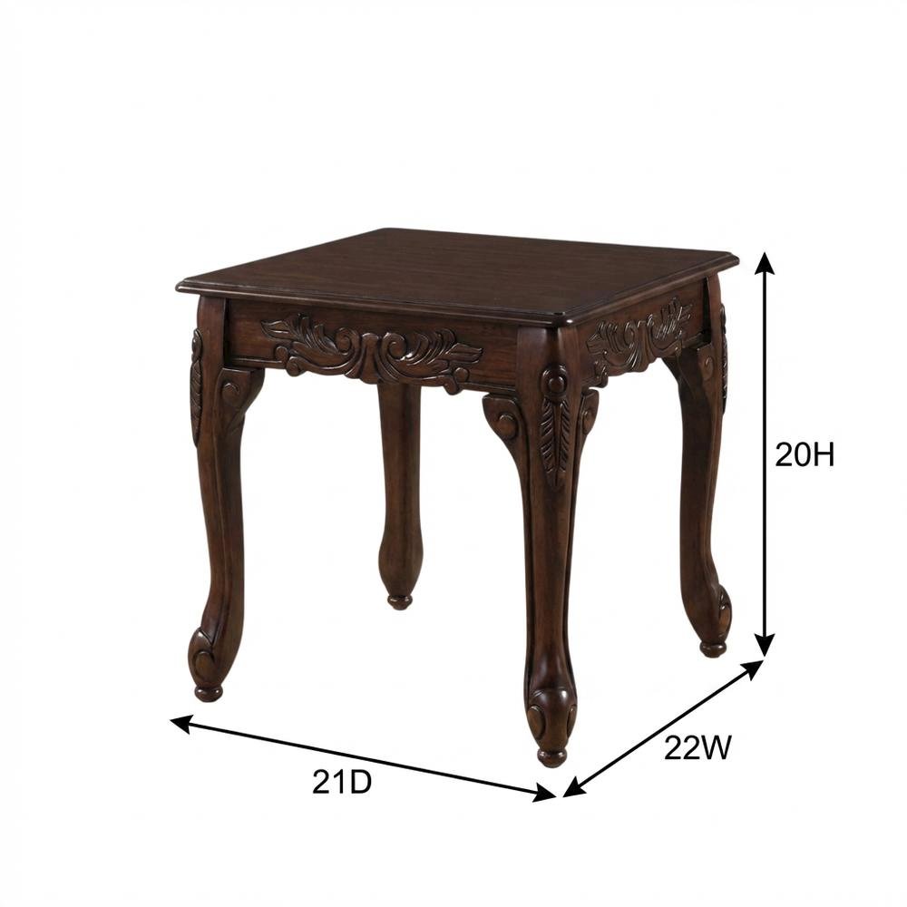 Dark Cherry Finish Wood End Table with Elegant Style. Picture 7