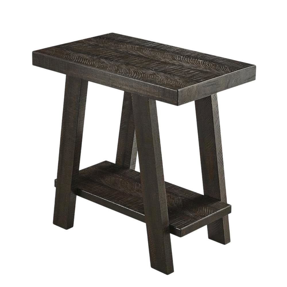 Brown, Side Table, Open Shelf, Quality Build, Durable Wood Frame. Picture 1