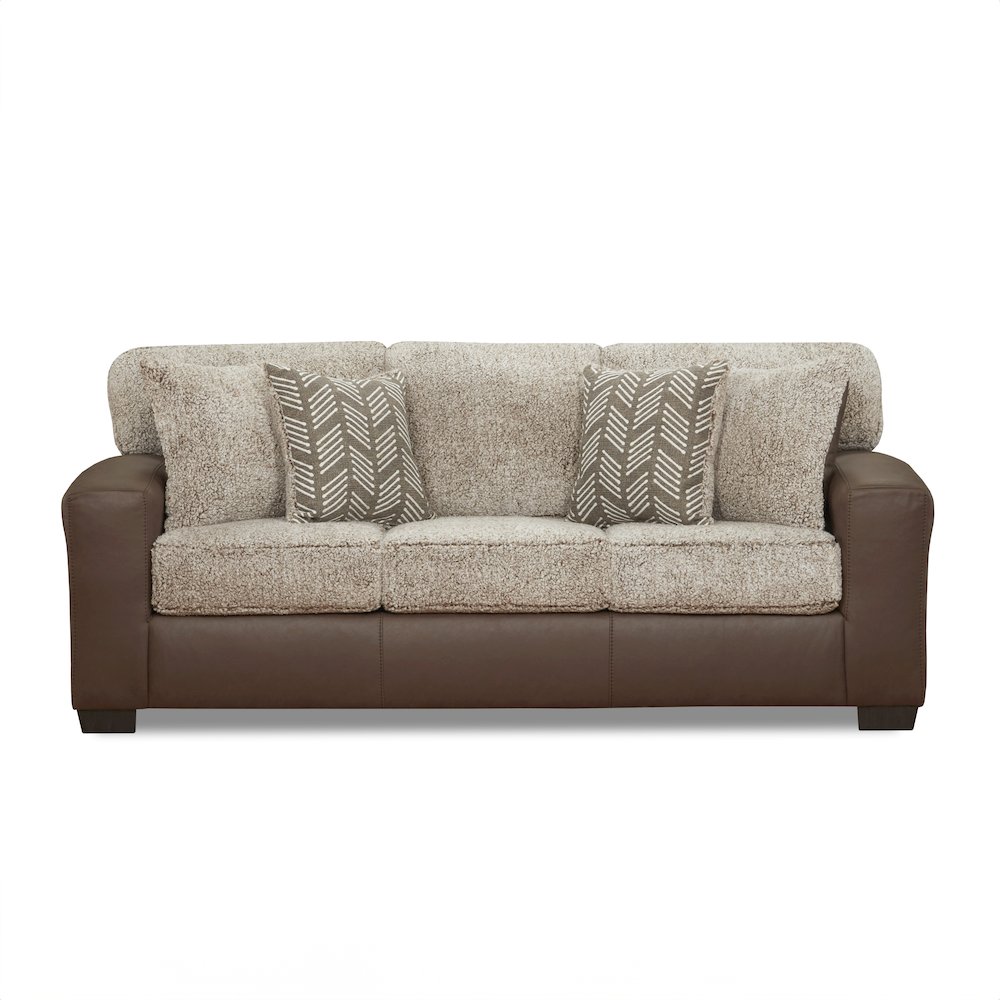 Marvella 2-Piece Living Room Sofa and Loveseat Set, Chocolate Faux Leather. Picture 10