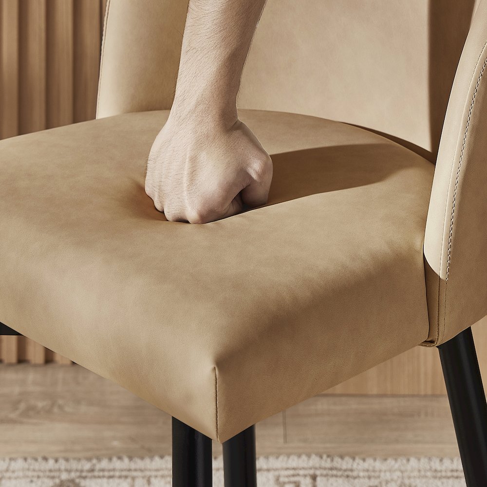 Rhythm Upholstered Counter Height Stool, 360° Swivel, Set of 2, Camel. Picture 7