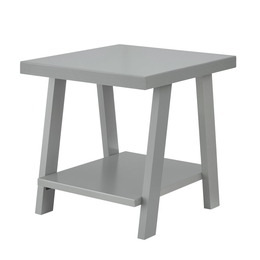 Athens Contemporary Wood Shelf End Table in Gray. Picture 1