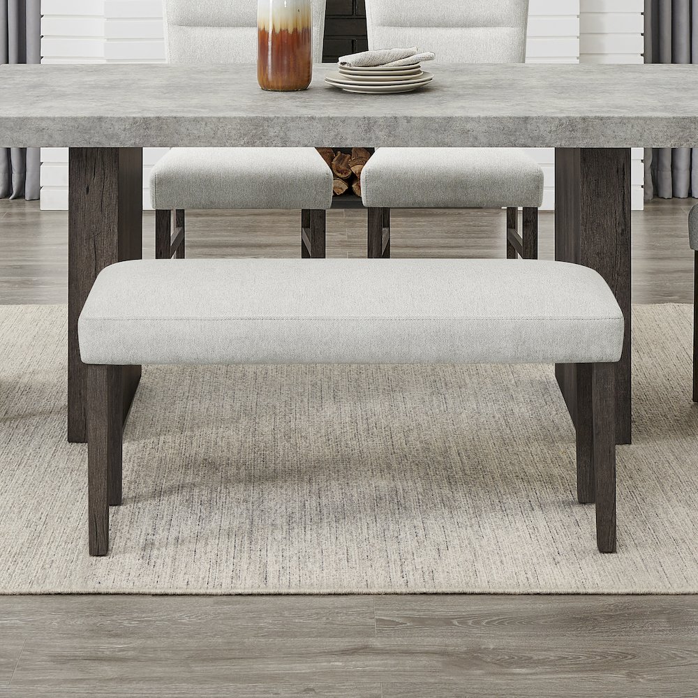 Sorlen Contemporary Upholstered Dining Bench, Gray. Picture 6