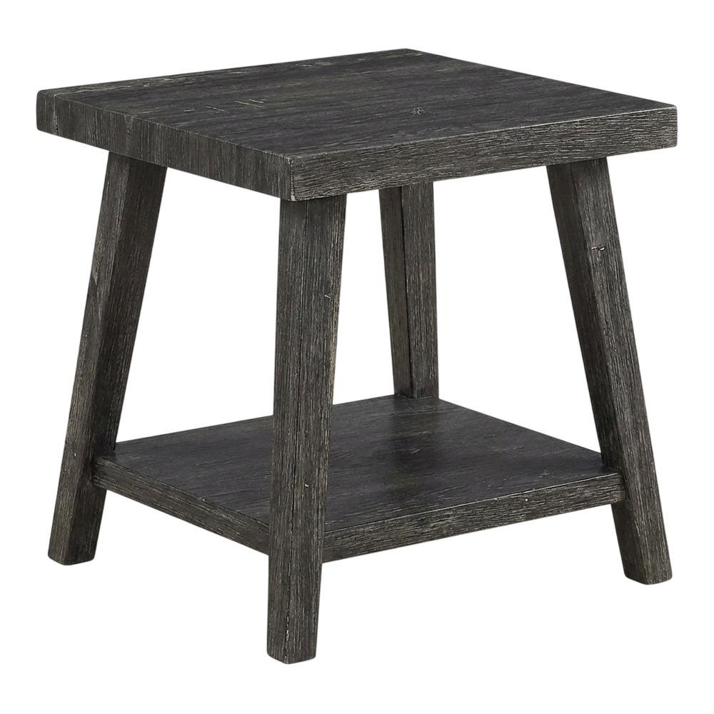 Charcoal, End Side Table, Open Shelf, Quality Build. Picture 4
