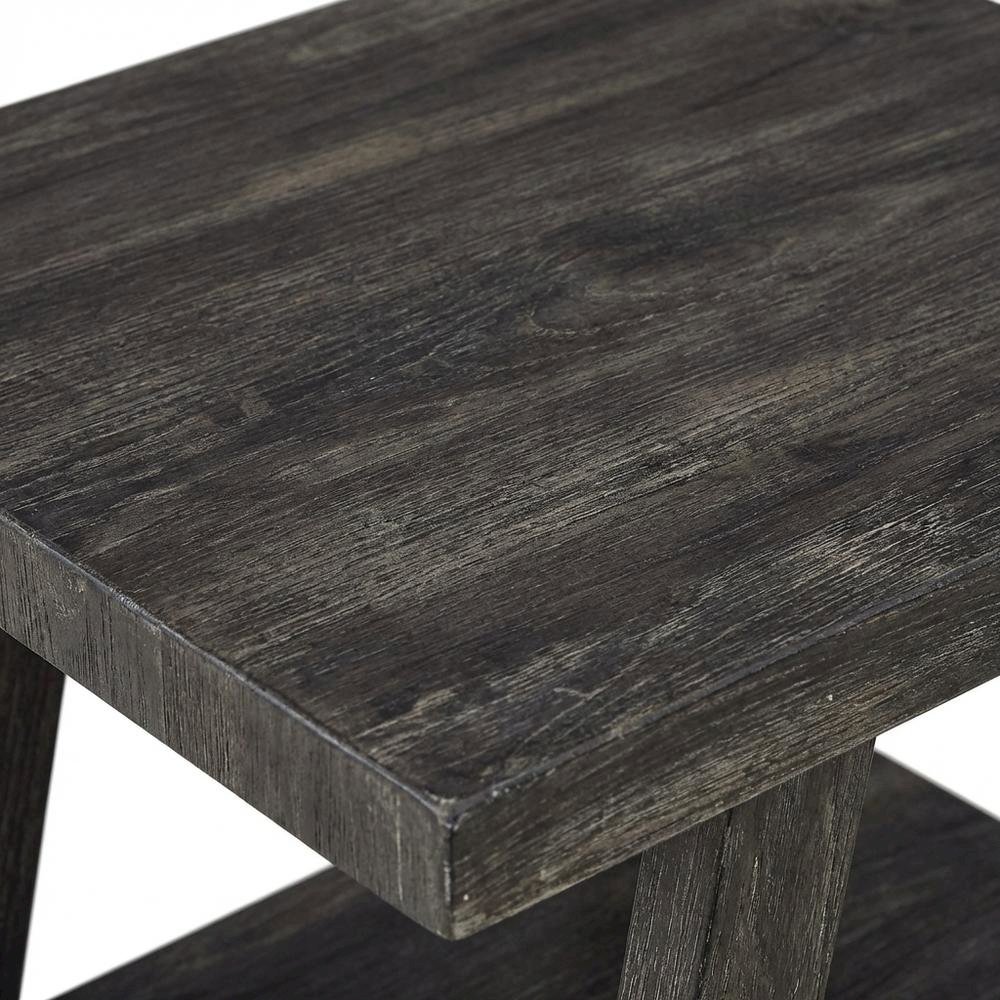 Charcoal, End Side Table, Open Shelf, Quality Build. Picture 6